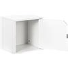 Shally Dogan Mensola Cubo da Muro con 1 Anta, Pensile a Parete, Scaffale Ideale per Cucina, Bagno, Ufficio, Mobile Sospeso 35 x 35 cm Libreria Versatile in Legno, Scaffalatura Design Moderno (Bianco)