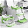 Orzbow Riduttore Wc Bambini, 2 in 1 Vasino Per Bambini Wc | Scaletta Wc Per Bambini, Altezza Regolabile, Pedale Allungato e Cuscino in PVC, Antiscivolo e Leggero, Verde