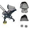 Generic Compatibile con passeggino Doona, set di parti di ricambio grigie, estensione parasole, protezione per seggiolino per bambini e copri spalline