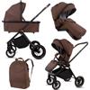 BabyLux® Passeggino 2in1 CASTOR, Set Pieghevole di Passeggino Leggero | Combinati con Navicella, Seggiolino Sportivo, Borsa Fasciatoio e altri Accessori, 4 Posizioni, 0-22 kg, protezione UV 50+