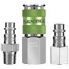 Flexzilla Pro High Flow A53452FZ - Set di 3 raccordi e connettori NPT da 1/4, sistema a innesto (Push-to-Connect), ideale per pistole a spruzzo e avvitatori ad aria compressa, massima efficienza