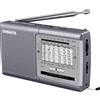 XHDATA D219 Radio Portatile FM AM SW Radio Vintage da Casa Escursioni in CampeggioRadio Casa Grigio
