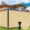 Duerer Rete Ombreggiante 1.5m x 15.2m Telo Ombreggiante Frangivista Rete per Recinzioni Giardino 170g/m² Alta densità Tessuto con Fascette per All'aperto Privacy Terrazzo Balcone (Sabbia)