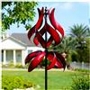 Cyan Oasis Girandole a vento da giardino, grandi girandole in metallo per esterni con paletto, decorazione artistica da giardino (48,3 cm di larghezza x 221 cm di altezza)