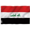 ANLEY Fly Breeze 3x5 piedi Bandiera Iraq - Colore vivido e resistente allo sbiadimento UV - Intestazione in tela e doppia cucitura - Bandiere Repubblica dell'Iraq in poliestere con passacavi