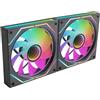 Mars Gaming MF-3DPROX2R, Kit 2x Ventole 120mm, Pale Invertite, Illuminazione ARGB Triplo Infinity Mirror 360°, Controllo PWM, Cuscinetti FDB, Ventole PC con Compatibilità Totale ARGB, Nero