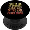 Funny Halloween Sayings & Funny Hallowee Devo vedere la caramella prima poi salgo nel furgone -Halloween PopSockets PopGrip Adesivo