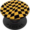 Cute Square Checkers Cute Pattern Design Swirl Scacchi Giallo Vintage Scacchiera PopSockets PopGrip Adesivo