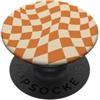 Cute Square Checkers Cute Pattern Design Swirl - Scacchiera vintage a scacchi arancioni e crema PopSockets PopGrip Adesivo