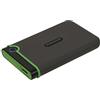 Transcend StoreJet 25M3 da 2 TB USB 3.1, disco rigido portatile robusto, resistente agli urti, compatto e leggero con velocità elevate e pulsante di backup one-touch, grigio ferro - TS2TSJ25M3