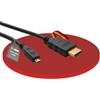 HDSupply HC055-005E HDMI - Cavo Micro HDMI HDMI-A maschio (da 19 pin) a HDMI-D maschio (19 pin) 2 volte schermato contatti dorati, 0,5 m, nero
