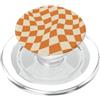 Cute Square Checkers Cute Pattern Design Swirl - Scacchiera vintage a scacchi arancioni e crema PopSockets PopGrip per MagSafe