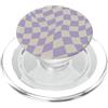 Cute Square Checkers Cute Pattern Design Swirl Scacchiera a scacchi viola e beige vintage PopSockets PopGrip per MagSafe