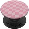 Classic Checkered Checkerboard Vintage D Scacchi a scacchi rosa pastello PopSockets PopGrip Adesivo