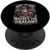 Cat Fantasy Dragon Video Game Gamer RPG Ok, sono qui, dov'è il drago PopSockets PopGrip Adesivo