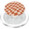 Cute Square Checkers Cute Pattern Design Swirl Scacchiera Vintage Arancione Scacchiera PopSockets PopGrip per MagSafe