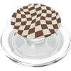 Cute Square Checkers Cute Pattern Design Swirl - Scacchiera vintage a scacchi marroni e crema PopSockets PopGrip per MagSafe