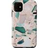 TrendyGrips Custodia per iPhone 11 Tegola geometrica a mosaico in terrazzo grigio verde