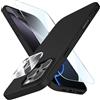 X-level Cover Compatibile con iPhone 16 Pro Max, Silicone Vetro Temperato & Protezione Fotocamera Ultra Sottile e Anti-Graffio Morbida TPU Slim Anti Scivolo Custodia per iPhone 16 Pro Max- Nero