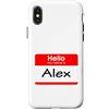 My Name is Custodia per iPhone X/XS Alex, ciao Mi chiamo Nome Targhetta, Distintivo