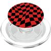 Cute Square Checkers Cute Pattern Design Swirl Scacchi Nero E Rosso Vintage Scacchiera PopSockets PopGrip per MagSafe