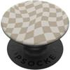 Cute Square Checkers Cute Pattern Design Swirl Scacchiera Vintage Beige a Scacchi PopSockets PopGrip Adesivo