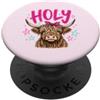 Holy Highland Cows Co Holy Highland Mucca Rosa Leopard Bow Western Humor PopSockets PopGrip Adesivo