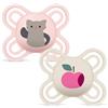MAM Perfect Start Succhietto 0-2 mesi, Set da 2 ciucci, Rosa/Neutro