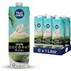 Thai Coco 100% acqua di cocco pura 6x1L, dalla Thailandia - Coconut Water naturale con elettroliti - Senza zuccheri aggiunti & senza conservanti - Bevanda idratante per sport e vita quotidiana