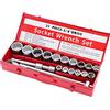 KATSU Tools KATSU Set di Chiavi a Bussola 3/4 21 Pezzi, 19-50mm Metrico a 12 Punte con Chiave a Cricchetto a 24 Denti in Custodia d'Acciaio, Attrezzi Meccanici Riparazione Automatica (Budget)