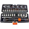 Thryvix 33 Pezzi Chiave Dinamometrica Bicicletta 1/4, Set 2-24Nm con 72 Denti, Aste di Prolunga, Adattatore 1/4 - 3/8 per Riparazione Bici da Strada e Montagna