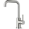HM Miscelatore Cucina Quadrato Acciaio Inox Spazzolato | Rubinetto Lavello Cucina Monocomando 360° Design Moderno Anti Impronte Antiruggine