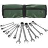 QWORK® 12 Pezzi Chiavi a Cricchetto Set, Chiavi a Cricchetto 8-19 mm con Testa Regolabile, Chiave a Cricchetto con 72 Denti, Chiave Combinata in Acciaio al Cromo Vanadio
