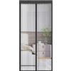 Fousenuk Zanzariera Magnetica per Porte 90x210cm, Rete Fine Chiusura Automatica Tenda Zanzariera Porta Finestra, Zanzariera Magnetico Senza Foratura per Porta Finestra, Balcone, Soggiorno (Nero)