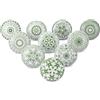 Ajuny Pomelli Ceramica Verde Bianco Set 10 Mobili Cucina Armadi Cassetti