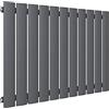 SONNI radiatore termoarreto a parete 630 x 850 x 48 mm, termosifone a soggiorno potenza 578 W, radiatore orizzontale strato singolo da bagno, connessioni centrali G 1/2 - Antraciate