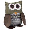Relaxdays 2x Gufo Fermaporta di Stoffa Sacco Ferma Porte da Pavimento per Bambini Decorativo HxLxP: 24 x 14 x 14 cm Marrone