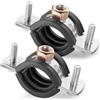 Poppstar 2x Fascette stringitubo in acciaio inox W4 (campo di serraggio 26-28 mm, 3/4) con viti prigioniere M8*82 e tasselli