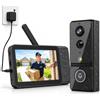 Winnes Video Campanello Citofono Senza Fili da Esterno con PIR 4.3'' Schermo 170° | 4000mAh Video Campanello senza fili da Esterno Impermeabile IP65 HD Spioncino Digitale Visione Notturna 2.4GHZ Senza WiFi/APP