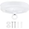 XBAIPIN Baldacchino da Soffitto Bianco Ø10 cm con Gancio e Kit di Fissaggio | Rosetta Porta Lampada per Sospensione di Lampade, Gabbie per Uccelli e Decorazioni Fai da Te