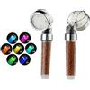 SELPED Soffione doccia manuale, luce flash a 7 colori che cambia automaticamente, soffione doccia rimovibile, addolcitore per pelle secca e perdita di capelli