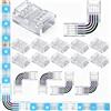 VISSQH 14 pezzi LED RGB Connettore a striscia4 pin， Contiene 10 connettori gapless da 10 mm, connettori a L a 4 pin led per 10mm 2835 5050 RGB LED Strip
