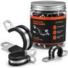TRILINK 25 mm Morsetti a P con cuscinetto in gomma, 20 pezzi in acciaio inox 304 per il fissaggio di cavi e tubi, morsetti isolati in gomma antivibrazione per auto, camper, garage e officina