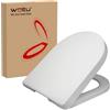 WOLTU Sedile WC Copriwater Chiusura Ammortizzata Soft Close Toilet Seat Bagno in Plastica Bianco Forma di D