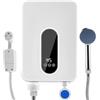 Eirolace Mini scaldacqua istantaneo, 5500 W, scaldacqua elettrico 220 V, piccolo scaldacqua istantaneo con indicatore di temperatura 30-55 °C, scaldacqua istantaneo da cucina, scaldacqua istantaneo resistente