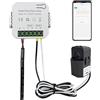 OWON Monitor di energia domestica WiFi bidirezionale con 1 morsetto, contatore di energia 80A compatibile con elettricità monofase, monitor del consumo di energia elettrica CT KWh