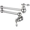 LAKKOAKOAA Rubinetto Cucina A Parete Rubinetto Lavello, Solo Acqua Fredda, Stile Moderno Girevole A 360 ° Doppia Leva Ottone Rubinetto Lavello Cucina, Cromo, Argento