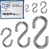 NietFullThings Ganci a S Simmetrici Acciaio Inox V2A Ø 5 mm - 40 mm - 5 Pezzi - Ganci per Appendere