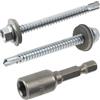AERZETIX Kit di 60 viti autoperforanti Ø5.5x60 mm con rondella EPDM / 1 inserto SW8