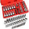 QHXKQH Set da 34 pezzi di Chiavi a Bussola con Cricchetto, Bussole Torx Femmina Robuste con Cricchetto, Inclusi Inserti Torx per Chiavi Multifunzionali(Scatola rossa)